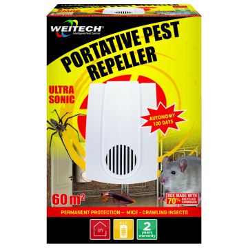 Ultrasonic mus skræmmer på batterier (60 m2)